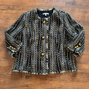 CAbi Blazer Jacket Wool Size XL Outerwear Business Attire Women’s Tweed Preppy